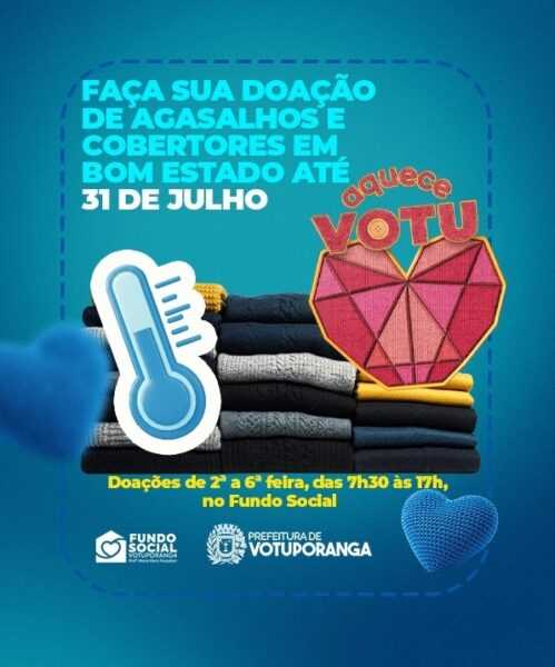 Campanha “Aquece Votu” recebe doações de agasalhos e cobertores até 31 de julho campanha-“aquece-votu”-recebe-doacoes-de-agasalhos-e-cobertores-ate-31-de-julho